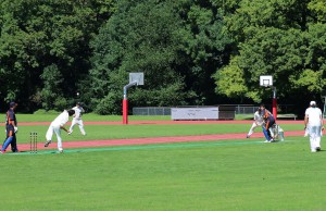 The hat-trick ball on its way